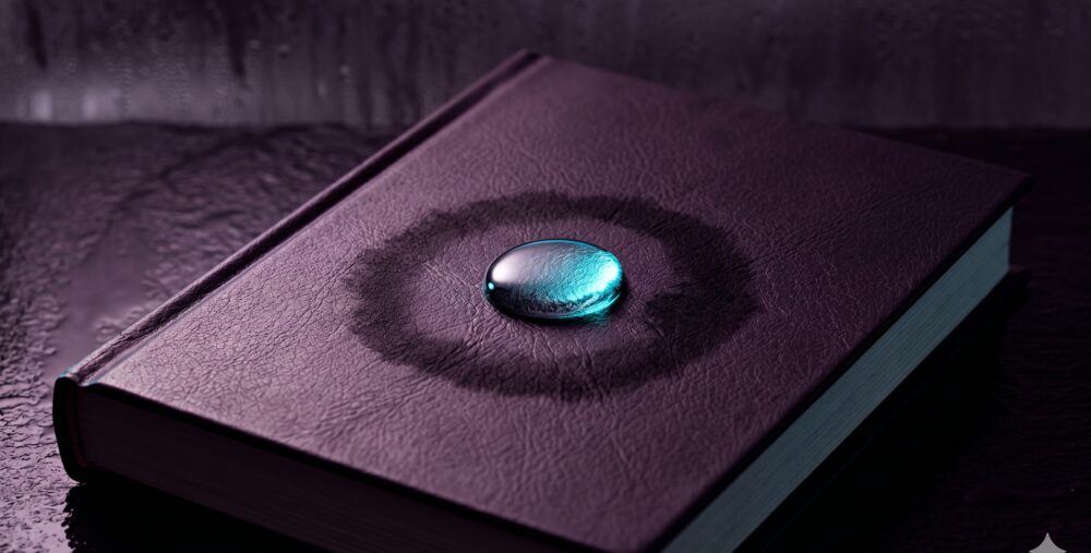 02 · Spine — velvet-bound macro, gilt title, raking light